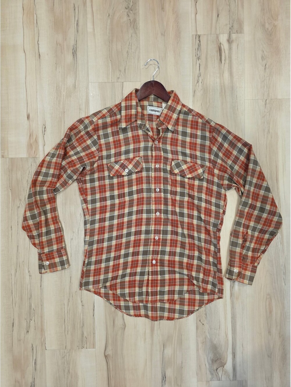 Campus Rugged Country Men's Long Sleeve Plaid Shirt Size 15-M-15 1/2